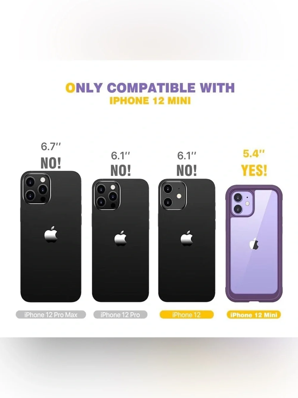 Full-Body Purple iPhone 12 Mini Protective Case with Built-In Screen